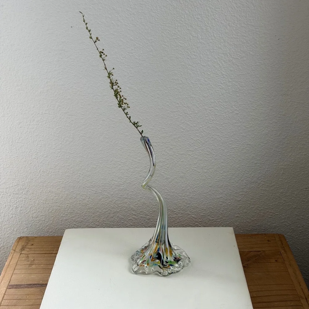 Murano Style Handblown Art Glass Bud Vase 8